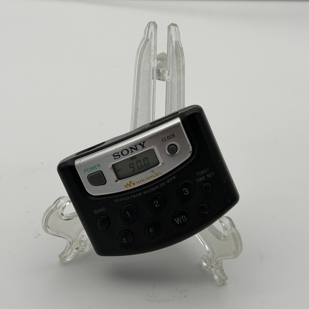 WORKS! Sony Walkman SRF-M37W Digital Tuning Weather FM AM Portable Radio Black